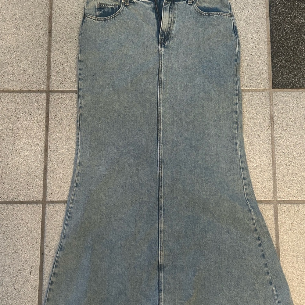 Women's Blue Denim Maxi Skirt
